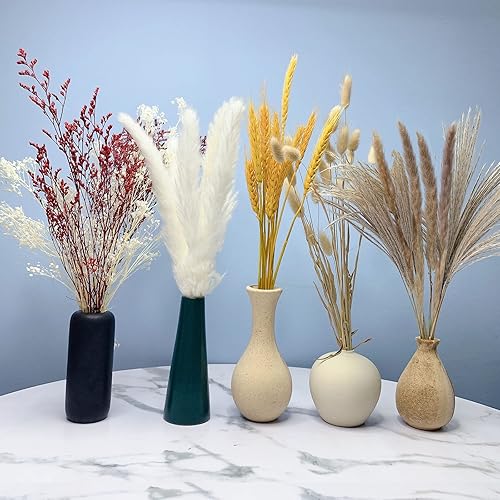 81 piezas de hierbas secas de las pampas boho, decoración de hierba de las pampas, ramo de flores secas, ramas de hierba de pampa, hojas de palma,