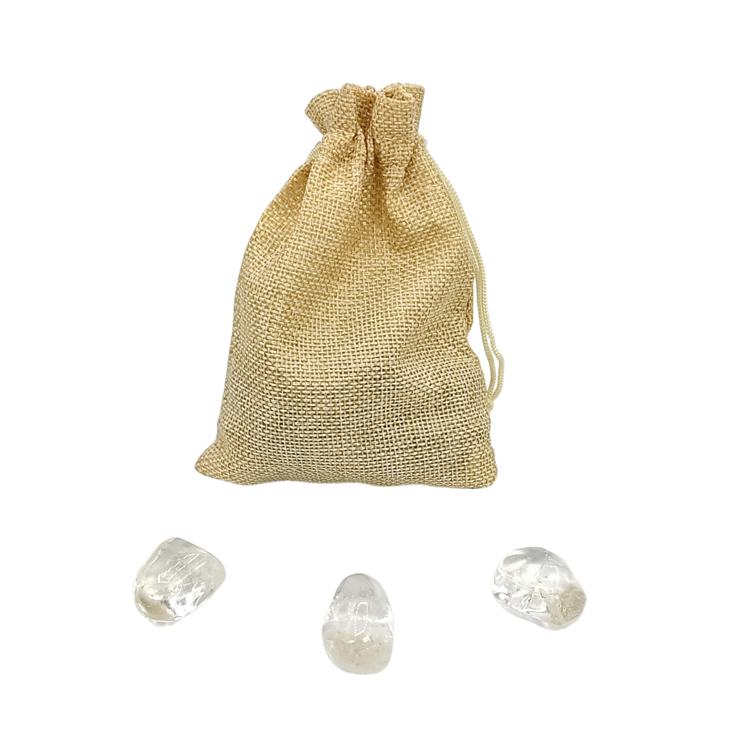 Plus Value Natural Crystal Quartz Tumbled Stone Pebbles Reiki Healing Aura Chakra Vastu Feng Shui (50grams, Jute Bag)-image-18
