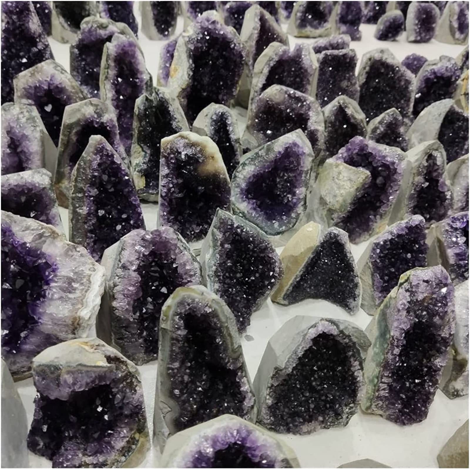 Amethyst Rough Stone Dunkelviolette Amethyst Crystal Cluster Geode Freistandes Exemplar, Dekor, Dekor (Size : 1000-1200g)