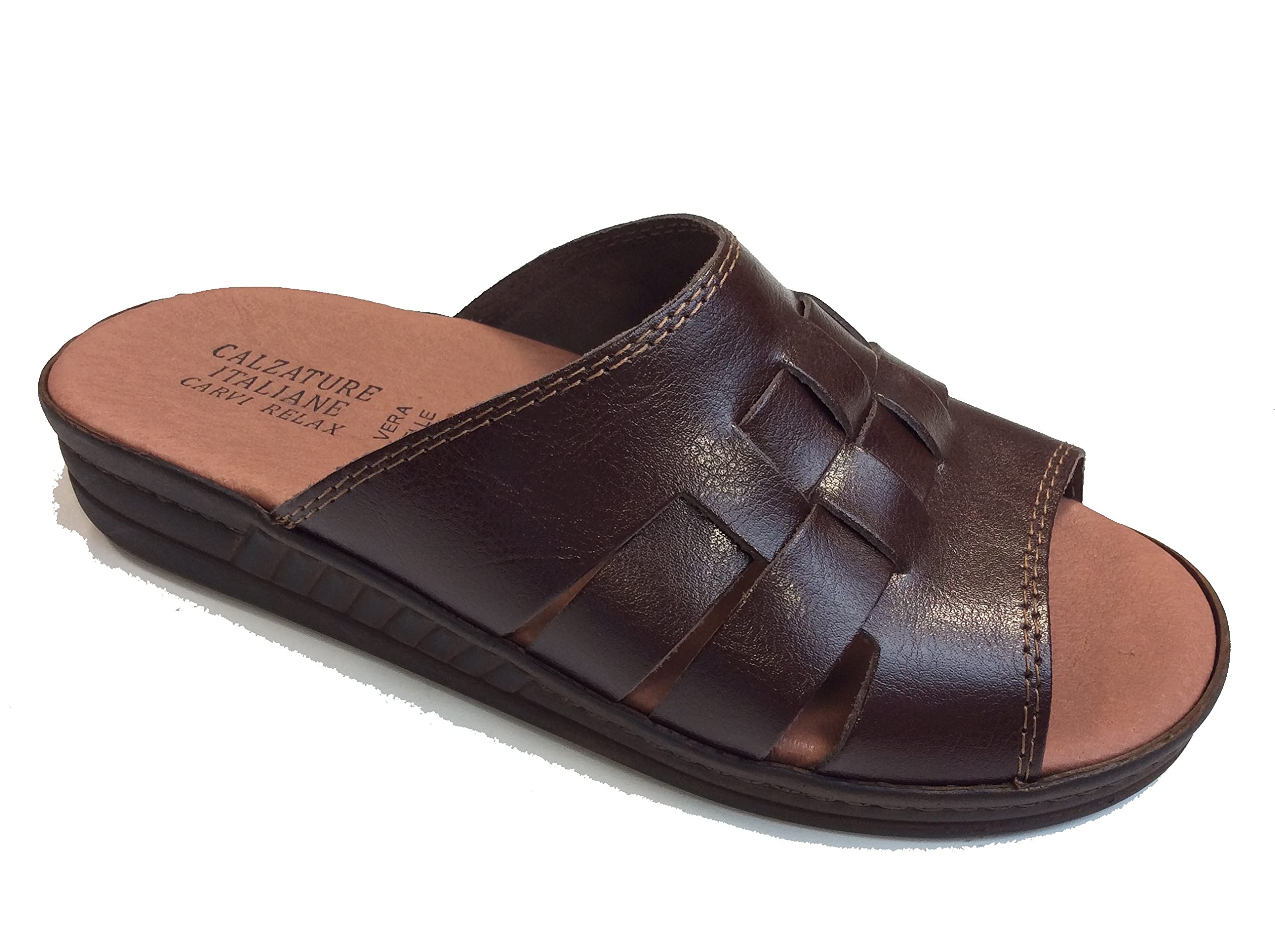 In Pelle PANTOFOLE UOMO CHIUSE IN PELLE INTRECCIATA GEDA MADE IN