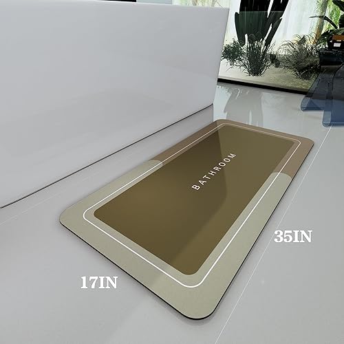 Miniatura 2 de Tapete de baño, tapetes de baño súper absorbentes, antideslizantes, de secado rápido, tapetes de goma fina para piso de baño, para debajo de la