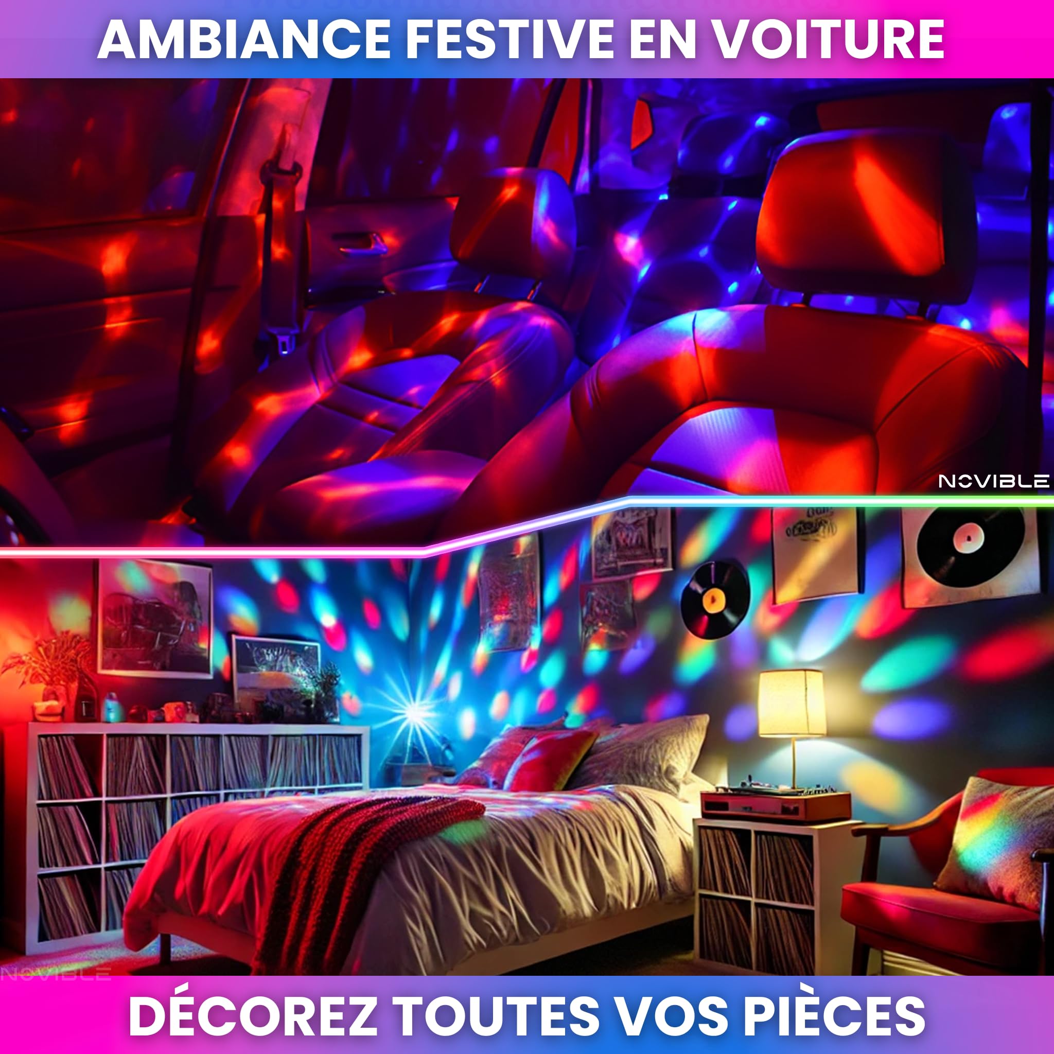 Mini Boule Disco Portable Rechargeable - Projecteur D'eau