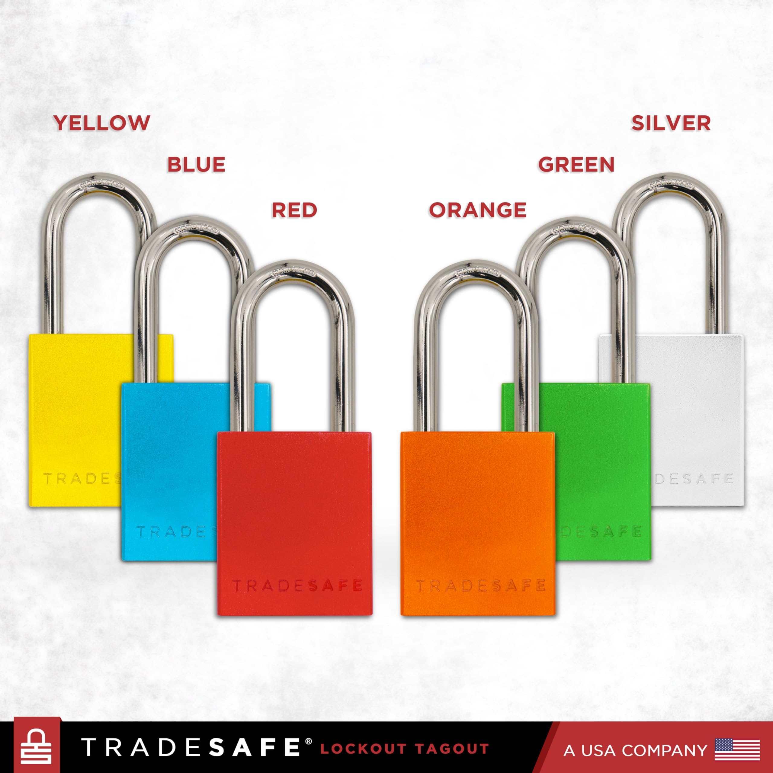 TRADESAFE Juego de cerraduras de bloqueo – 10 cerraduras Loto de aluminio azul, candados con diferentes candados de etiqueta, 2 llaves por candado de bloqueo, cumple con OSHA