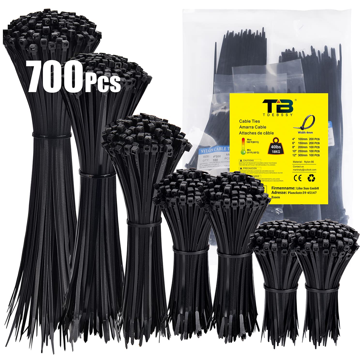 Buy Black Cable Zip Ties, Width 4mm Small Reusable Zip Ties Wraps