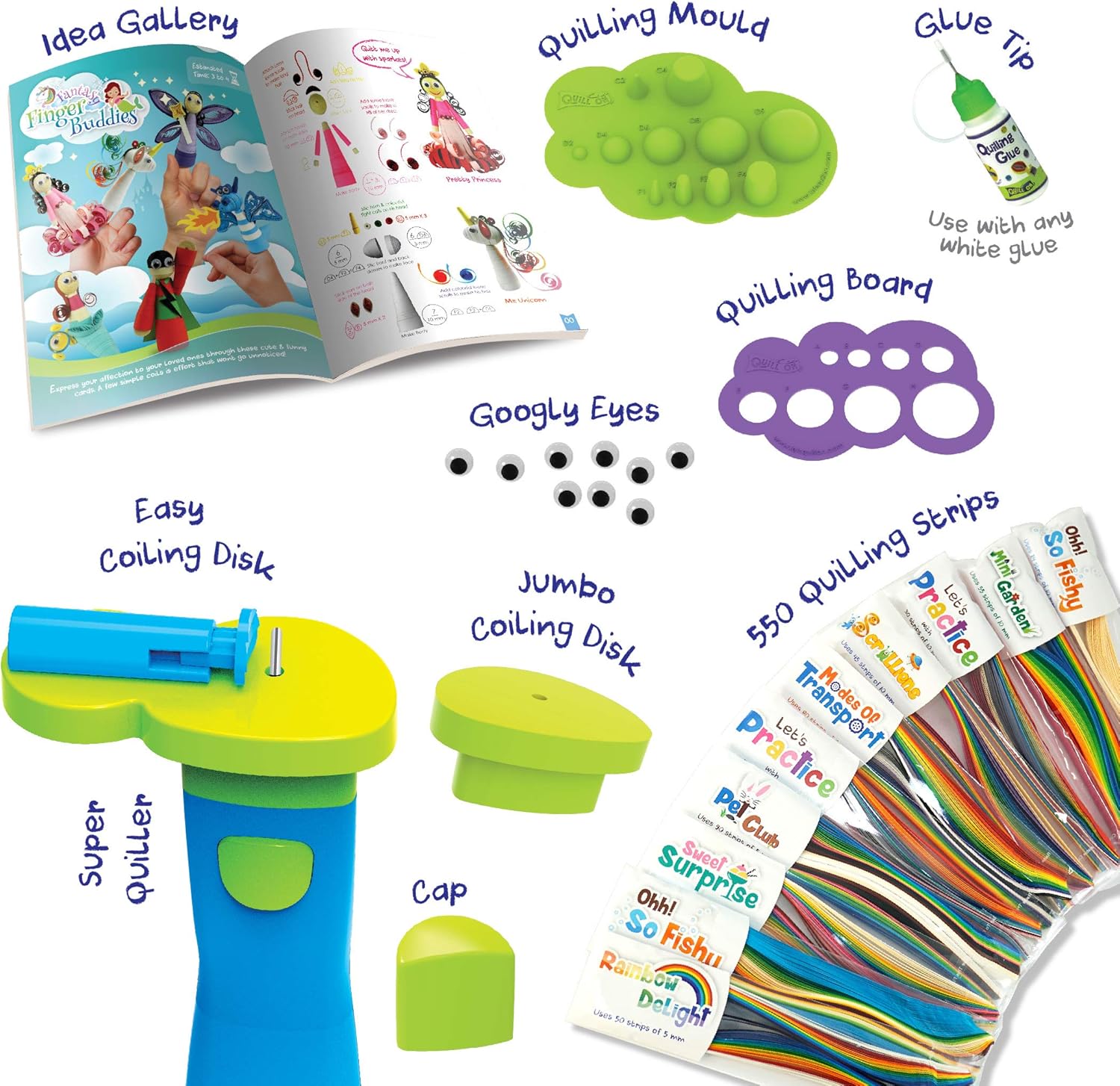 Quill On World of Paper Quilling with Electric Quilling Tool | Paper Quilling Kit | Crafts for Girls Ages 8-12 | Craft Kit for Kids 10-12 | Birthday Gift for 8,9,10,11,12 Year Old Girls and Boys