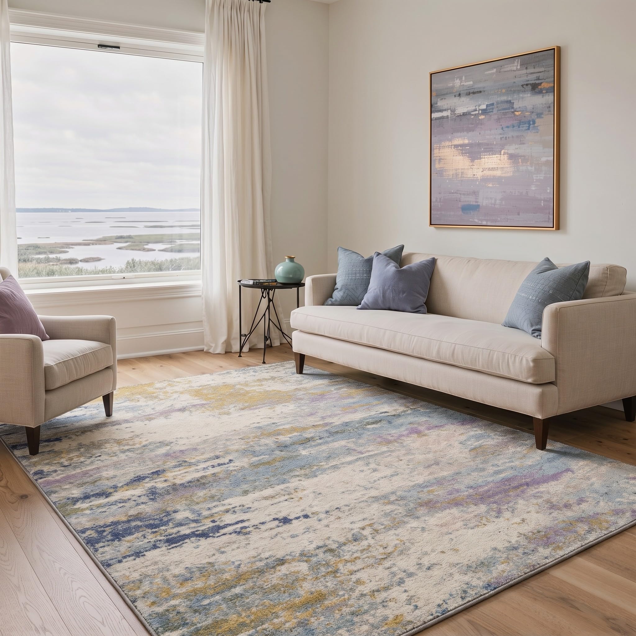 BEIMO 8X10 Area Rug for Living Room, Modern Abstract Soft Washable Non Slip