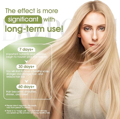 Miniatura 5 de Suplemento para el Crecimiento del Cabello, Biotina 10000mcg, 32-en-1 con Vitamina A, B3, C, Magnesio, Calcio, Productos para el Crecimiento del