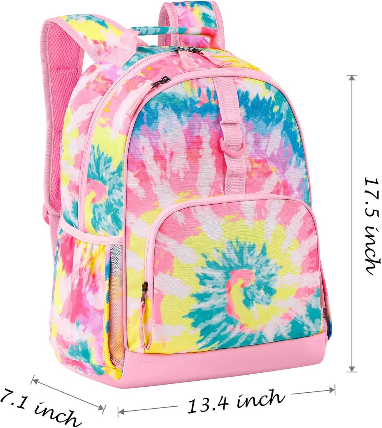 Vista 3 de Choco Mocha Mochila de teñido anudado de 17 pulgadas + bolsa de almuerzo + bolsa para lápices, Choco Mocha Juego de 3 mochilas Tie Dye de 17 pulgadas