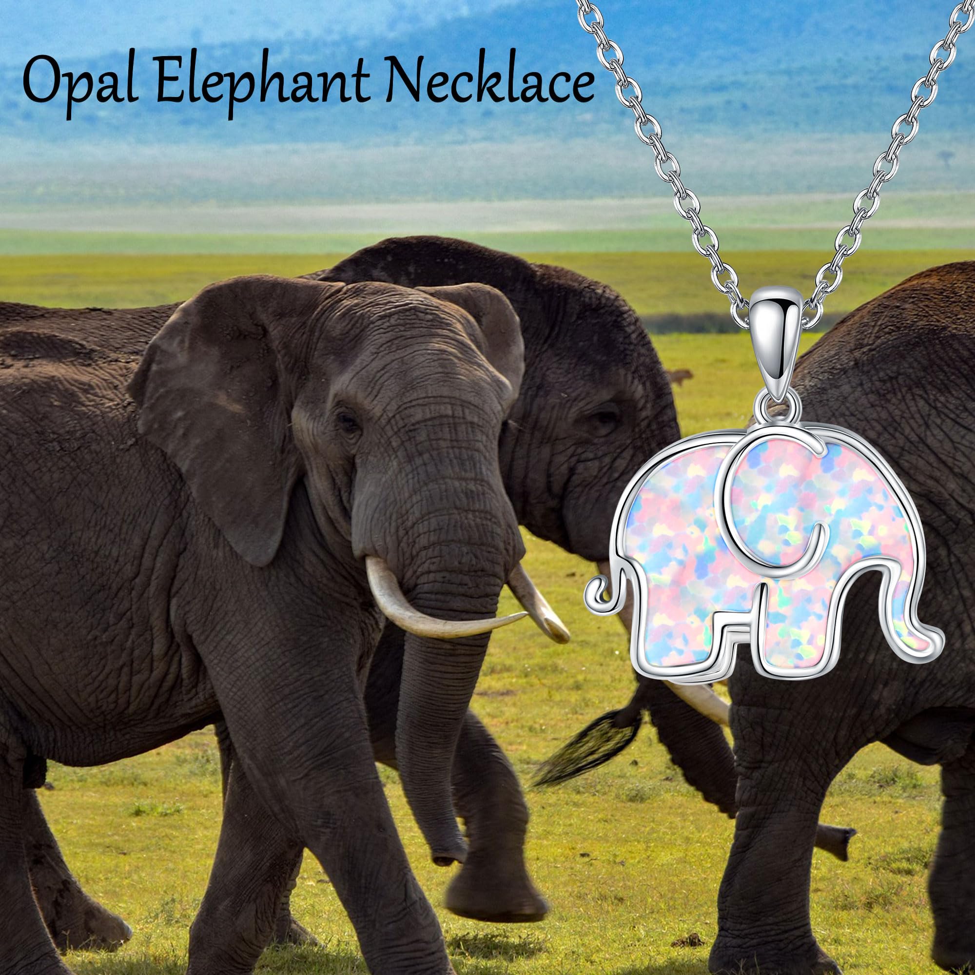 URONE Argento 925 opale catena fenice/farfalla/elefante ciondolo collana gioielli animali regali per le donne, argento sterling e opale, Nessuna pietra preziosa