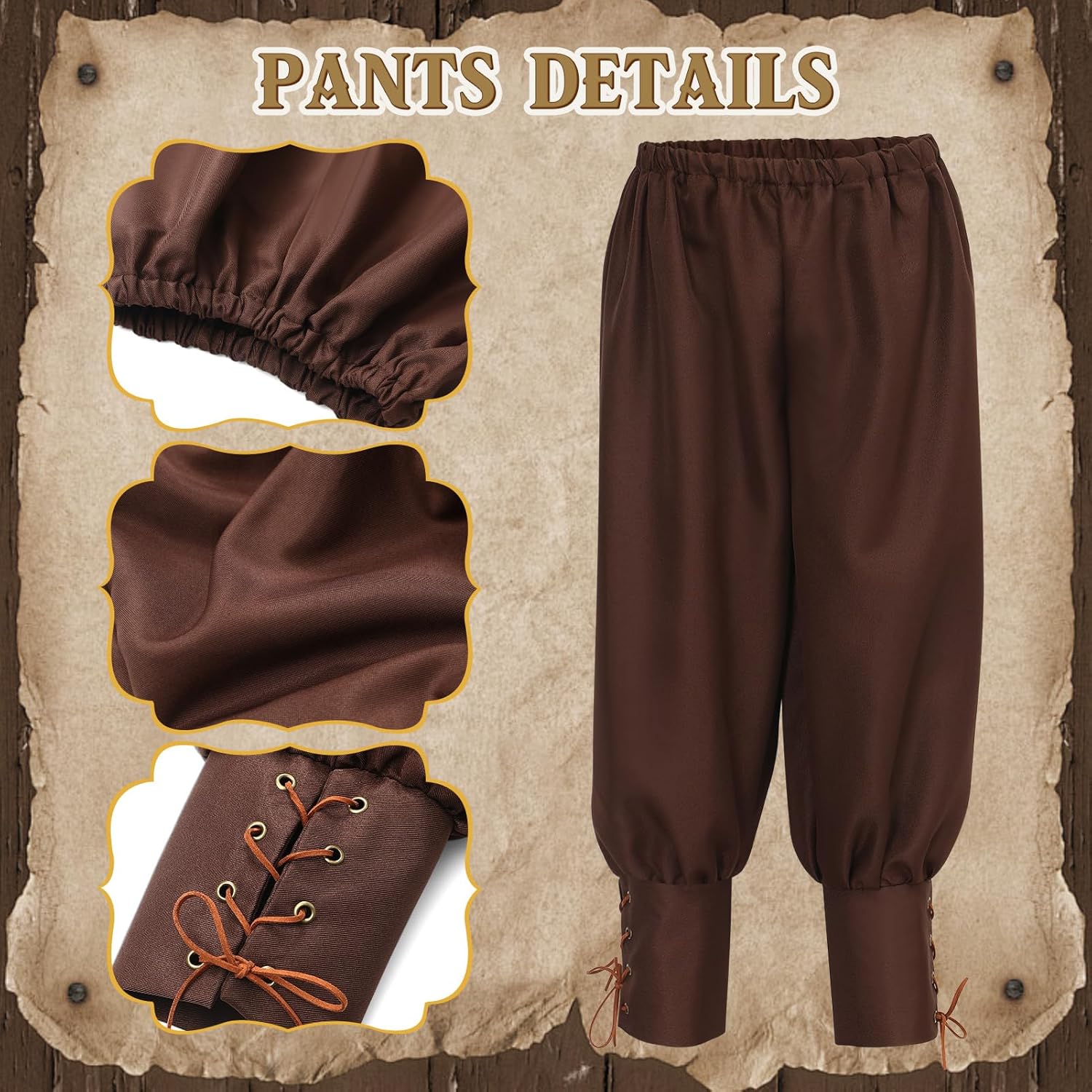 Latocos 6pcs Kids Medieval Costume Boys Renaissance Shirt Costume Hooded Pants Belt Wrist Guards Knight Outfit Halloween Set