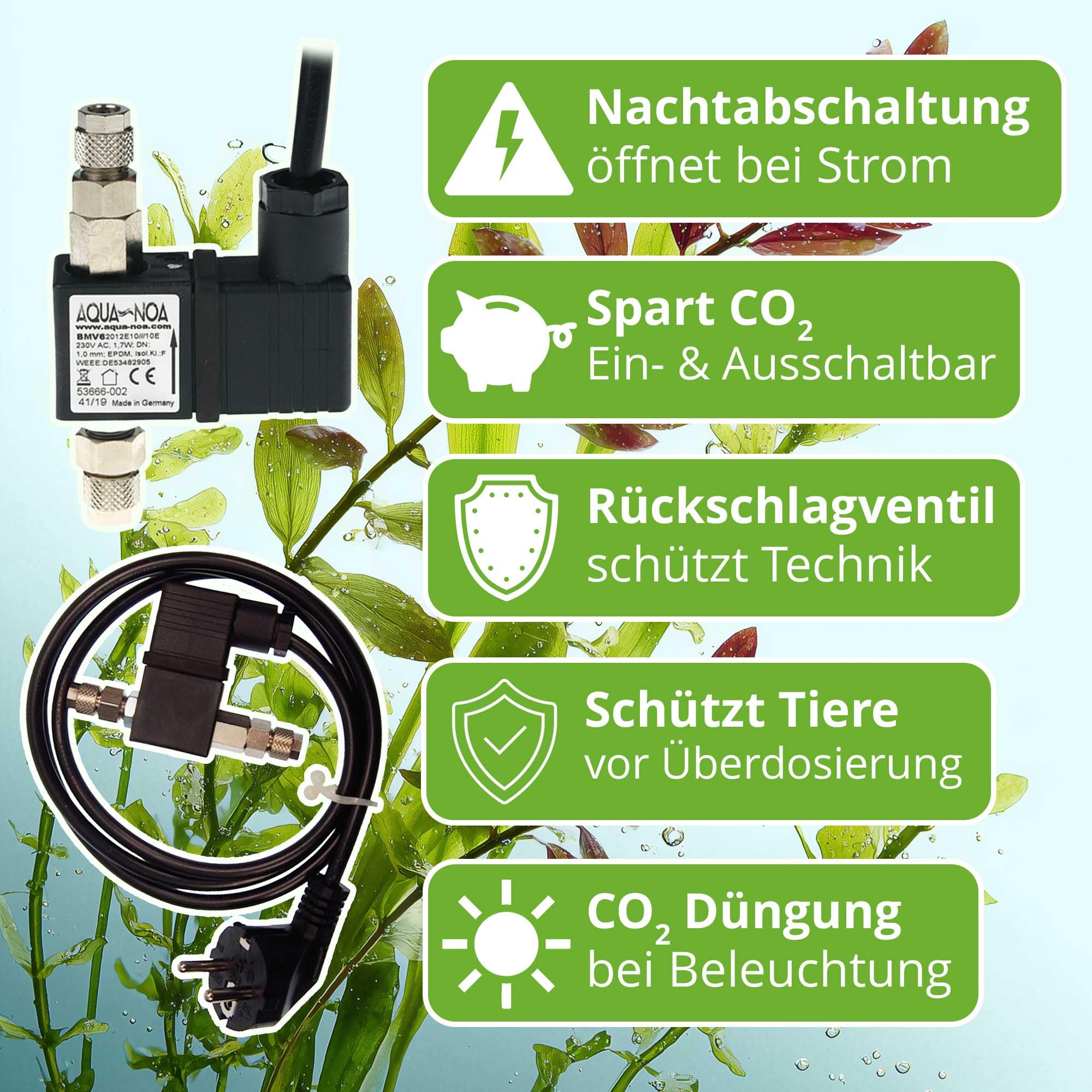 CO2 Anlage Aquarium Sodaflaschen Komplettset - Inkl. Nano-Diffusor, Dauertest, Druckminderer, 2m Schlauch - Profi