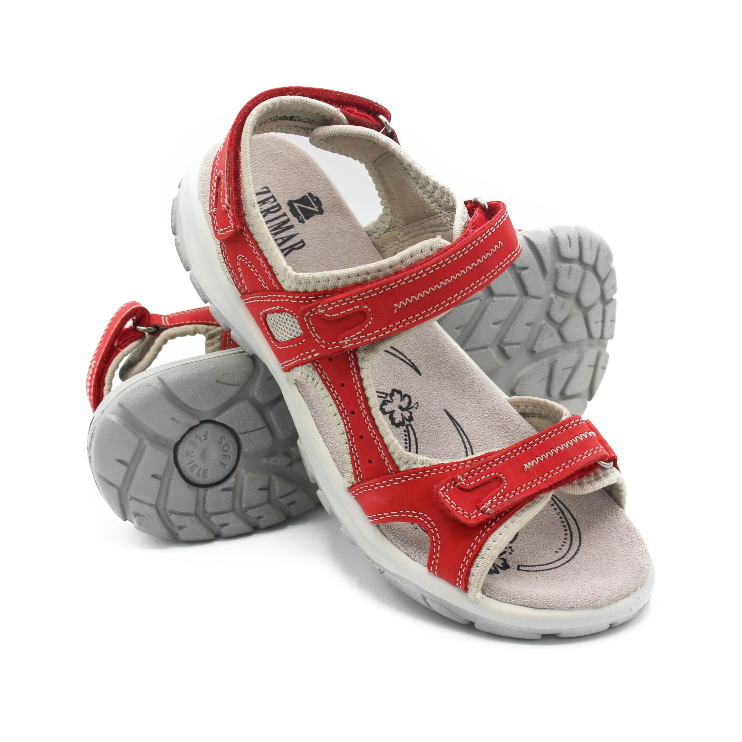 Zerimar Sandalia de Mujer de Trekking | Cierre Ajustable | Sandalias Cómodas | Suela de Goma Antideslizante | Correas Ajustables | Forro Interior de Piel | Altura del Tacón 2 cm