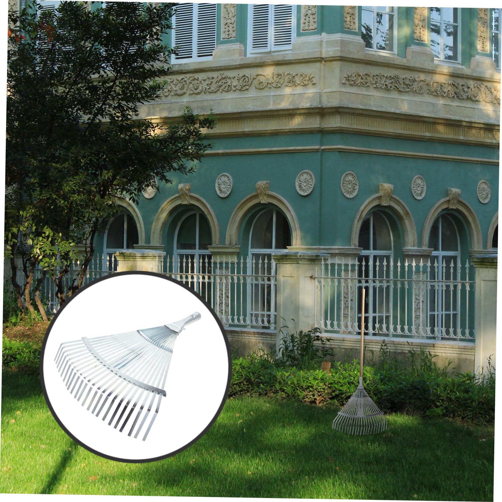 Verstellbarer Gartenrechen aus Metall – erweiterbarer Laubbesen mit 22 Zinken für Rasenpflege & Gartenarbeit, effizienter Schmutzsammler, perfektes Werkzeug für Gartenarbeit und Landschaftsbau