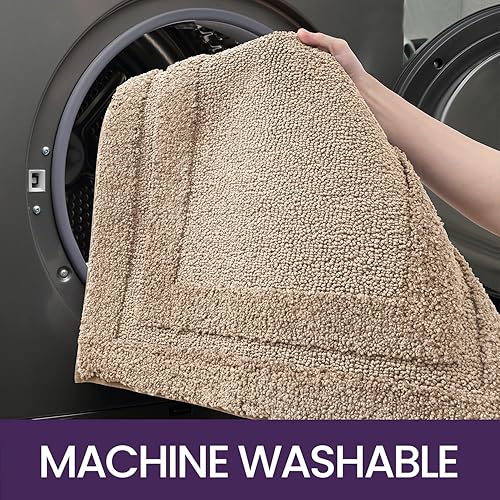 Miniatura 6 de DEXI Alfombras de baño, tapete de baño suave y absorbente para baño, antideslizante y lavable, tapete de baño para bañera, piso de baño, 20 x 32