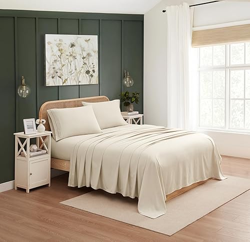 Miniatura 2 de 32629 - Juego de sábanas y fundas de almohada de 4 piezas de sábanas y fundas de almohada de 4 piezas de tamaño Queen con tecnología de