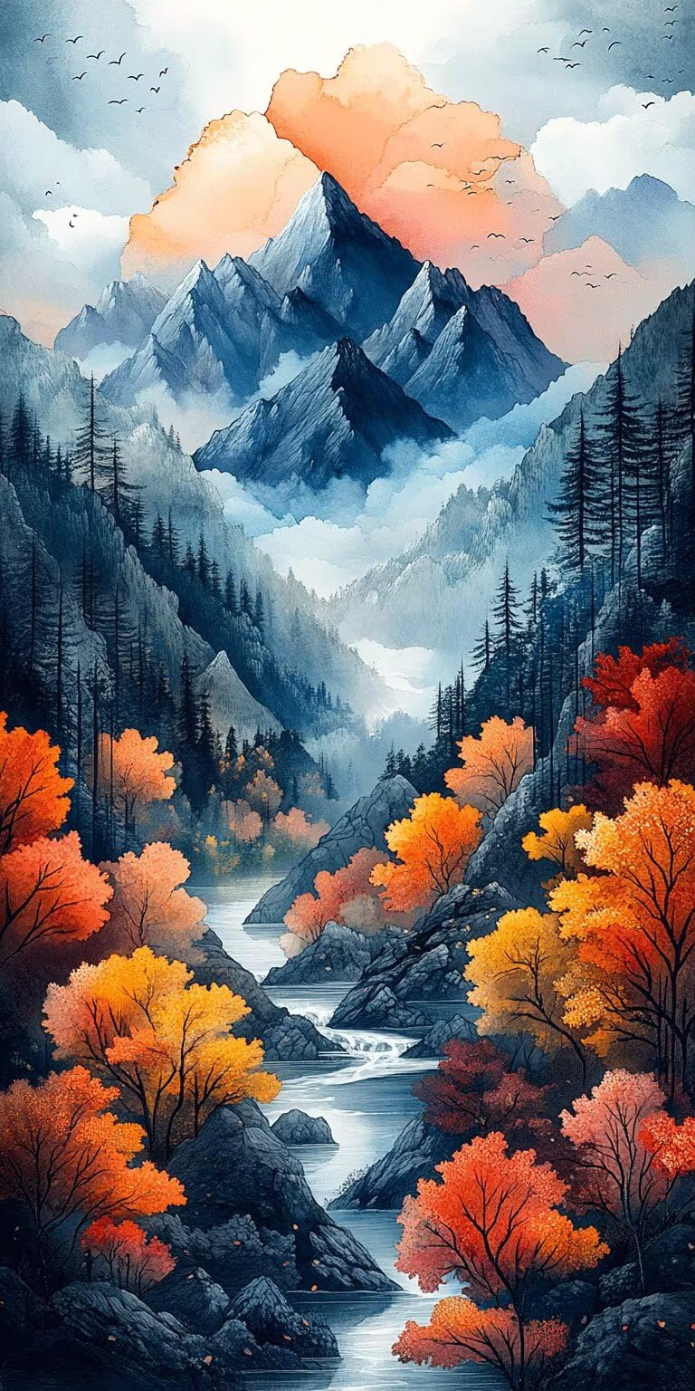 Dipingere con i Numeri Adulti montagnaVista, 60x120cm, k-364