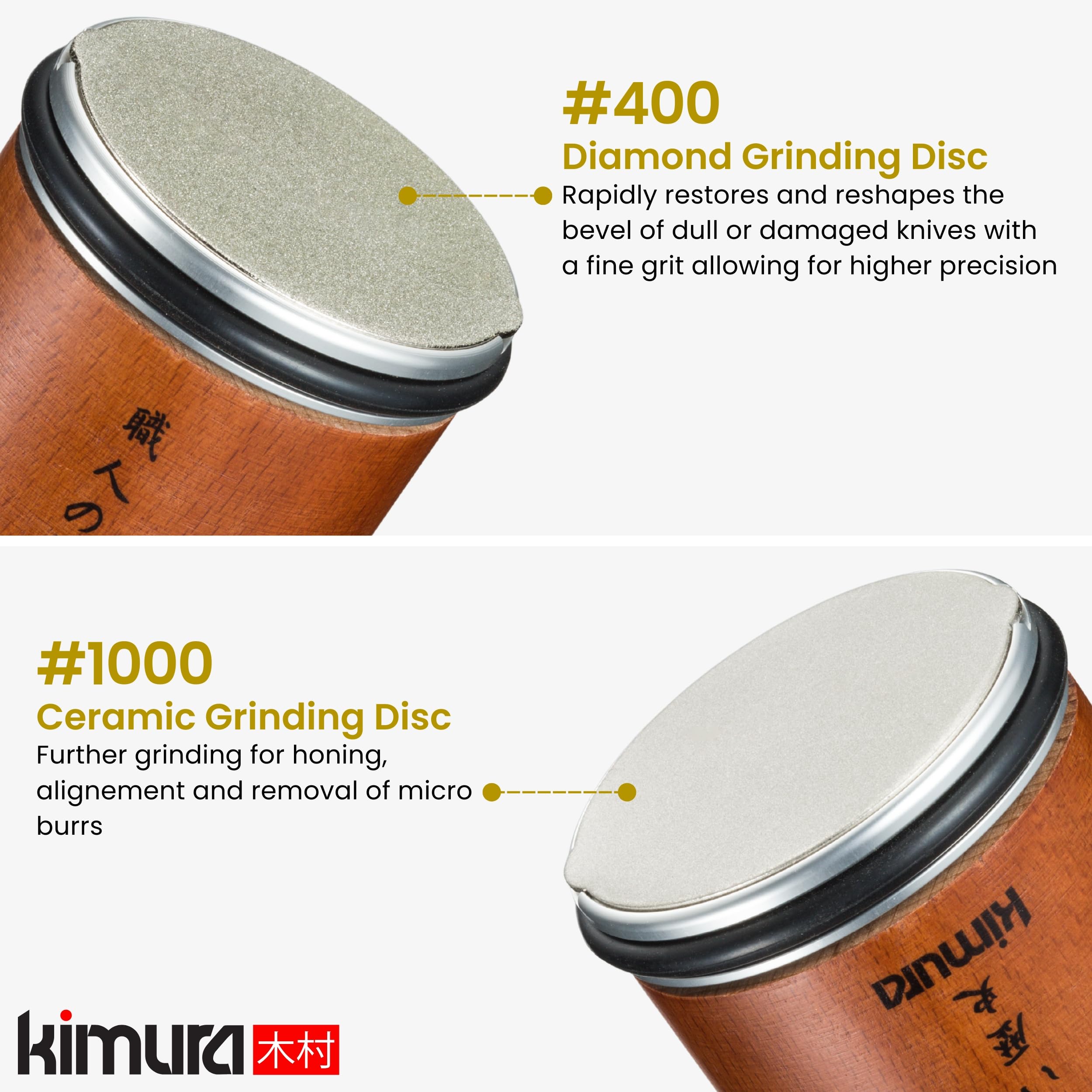 Kimura Professional Rolling Knife Sharpener, Knife Sharpening with Diamond & Ceramic Plates, 15 & 20 Magnetic Angle Guides, Ideal for Honing and Sharpening of All Chef Knives, Japanese Gift Box - Image 2