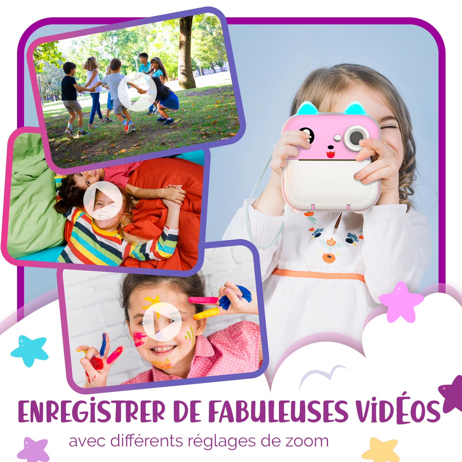 Appareil Photo Instantané pour Enfants - Bluetooth 48MP - Carte 32 GB