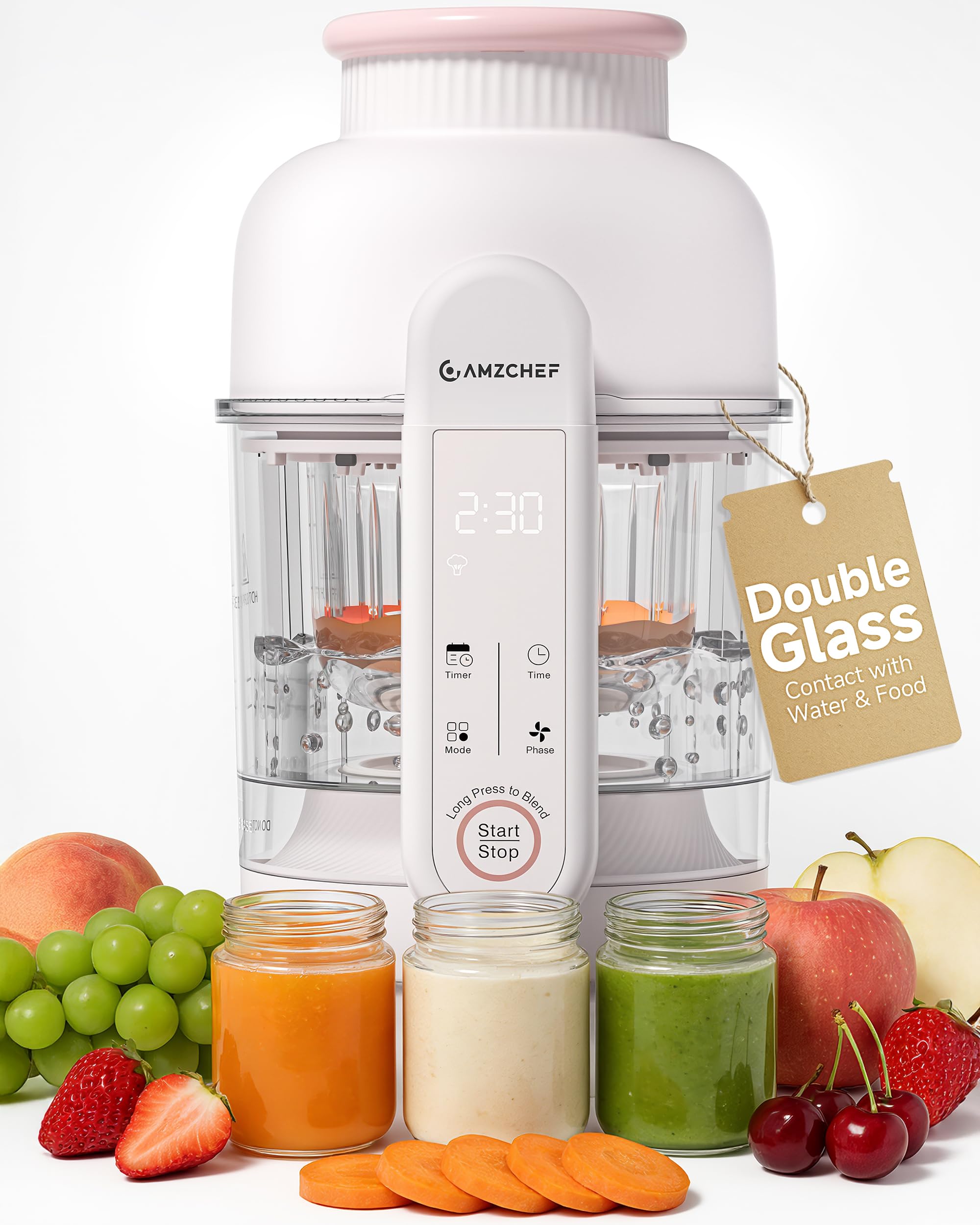 AMZCHEF Baby Food Maker with Auto Steam & Blend