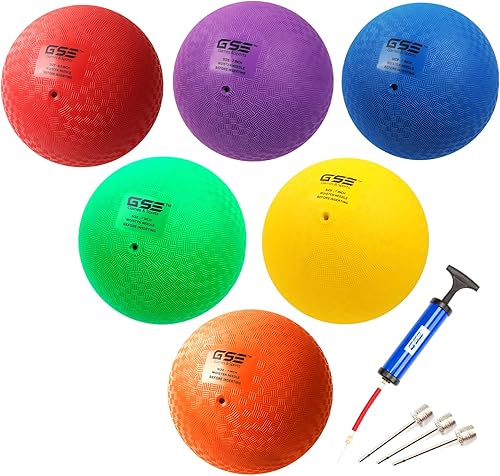 GSE Games & Sports Expert Pelotas inflables para parque infantil, kickball, pelota de Dodge con rebote, balonmano. Ideal para 4 juegos de pelota
