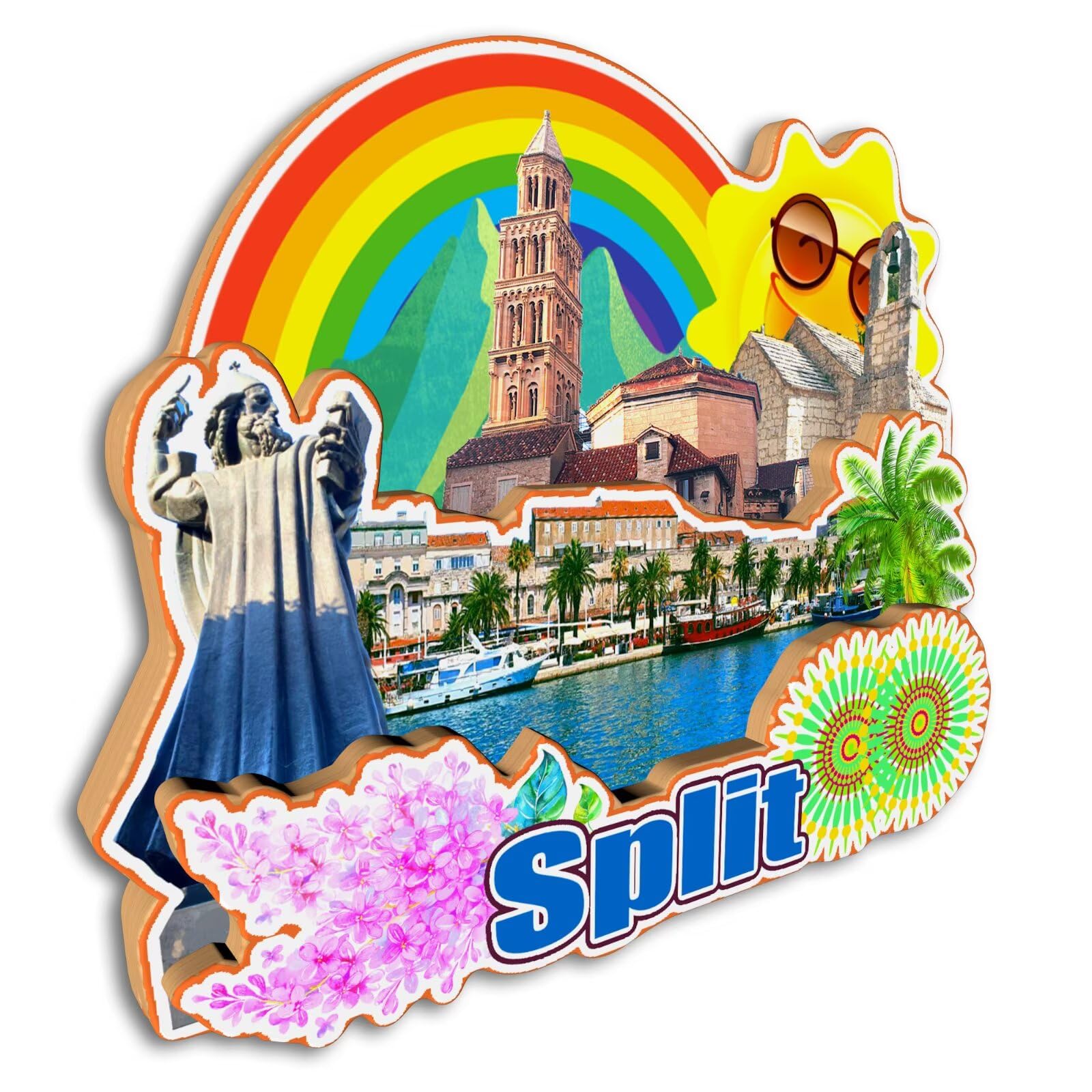 Magnes na lodówkę Split Chorwacja magnes na lodówkę pamiątki z podróży po mieście prezenty turystyczne 3D klasyczne zabytki ręcznie robione rękodzieło dekoracja domu -3956
