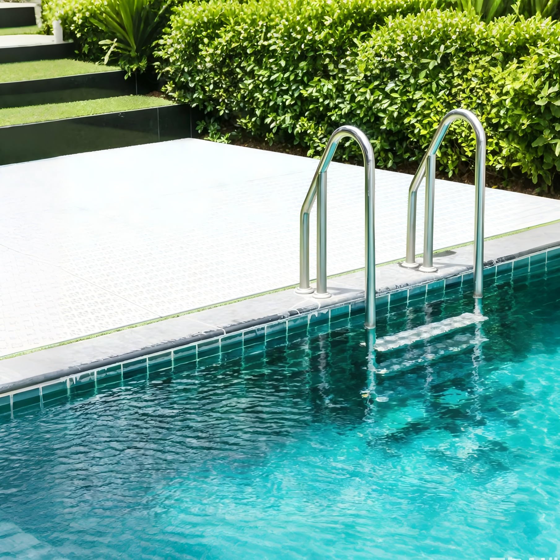 30 Pack 11.8” x 11.8” Interlocking Floor Tiles Bulk White Drainage Pool Flooring Mats Swimming Pool Non Slip Splicing Waterproof Splash Matting Mesh Doormat Modular Interlocking Water Drain 3x10 ft — Amazon image 8