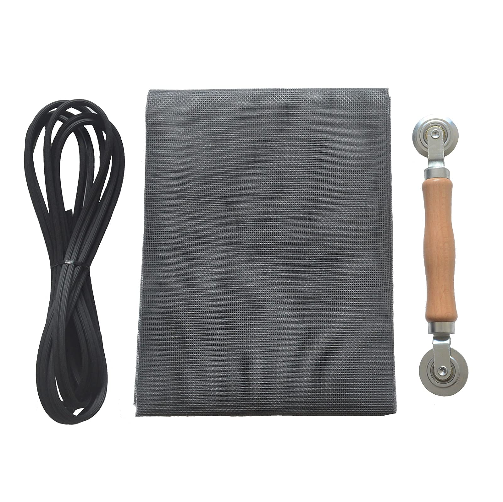 39"×59" Black Fiberglass Adjustable Window Screen Mesh Repair Kit with 20' Spline and Spline Roller Window Screens Replacement for Patio/Porch/Basement Window/Dining Room/Kitchen/Bedroom/Living Room
