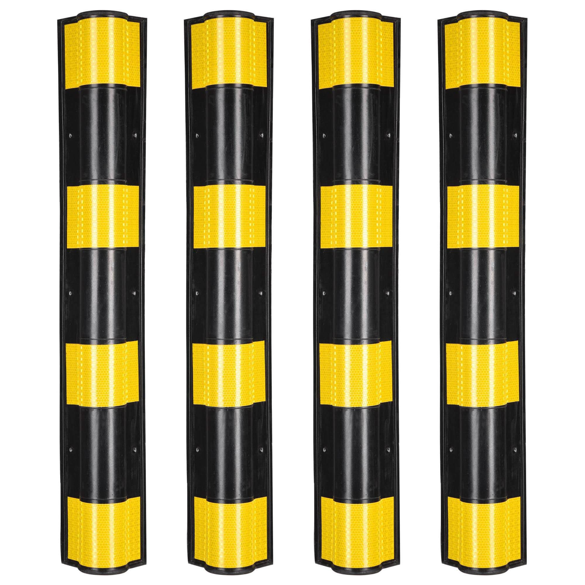 Parking Safety Pillar Guard, Rubber Corner Bounce Shaped with Yellow Reflective Tapes for High Visibility - Size 800MM - (Pack of - 4) (B0CNTM3WBP) Amazon Price History, Amazon Price Tracker