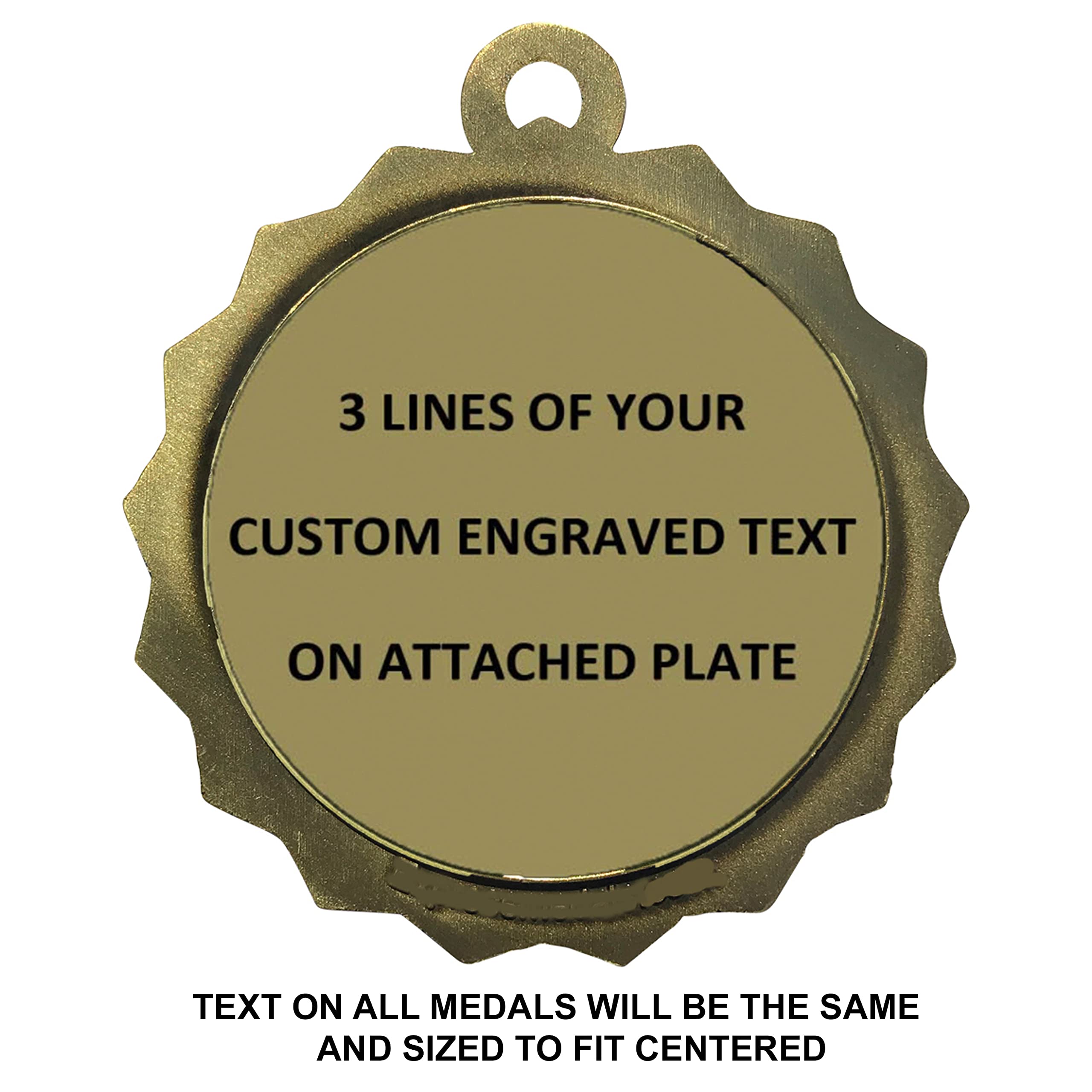 Express Medals 1 to 50 Packs of Engraved Derby Race Car Scout Gold Medal Trophy Award with Neck Ribbon & Attached Engraved Plate on Back LAZD214-D70