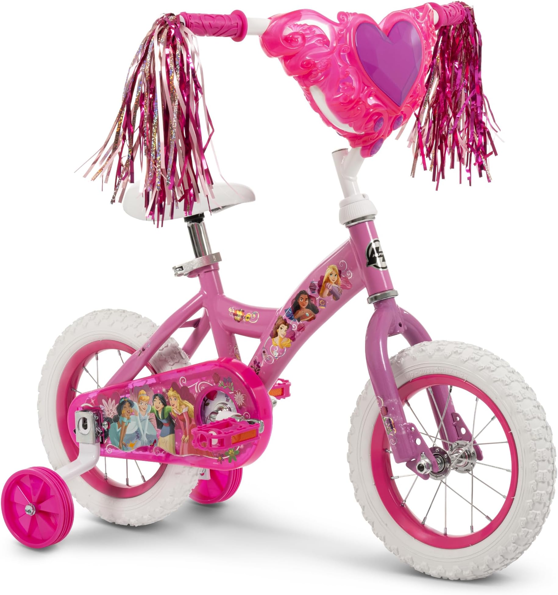 Disney Girls' Bikes, 12/16 Inch Sizes, Ages 3+ Years Old, Disney Princess, Minnie Mouse, Frozen Bicycles, Characters, Removable Training Wheels, Streamers, Easy Assembly, Durable, Safe
