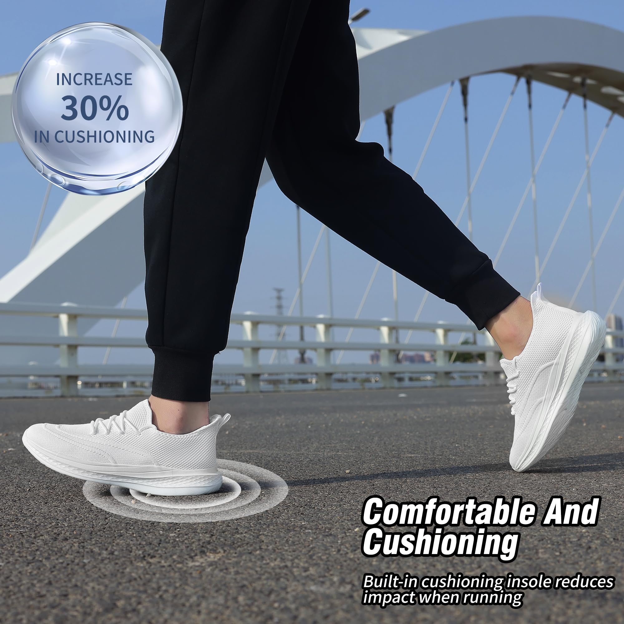 VAMJAM Men's Running Shoes Slip On Walking Shoes Non Slip Lightweight Workout Breathable Gym Sneakers Fashion Mesh Sneakers