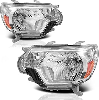 Anti-fogging Headlight Assemblies Compatible With 12 13 14 15 Toyota Tacoma 2012 Tacoma 2013 Tacoma 2014 Tacoma 2015 Toyota Tacoma Driver And Passenger Side (Chrome Housing Amber Reflector)