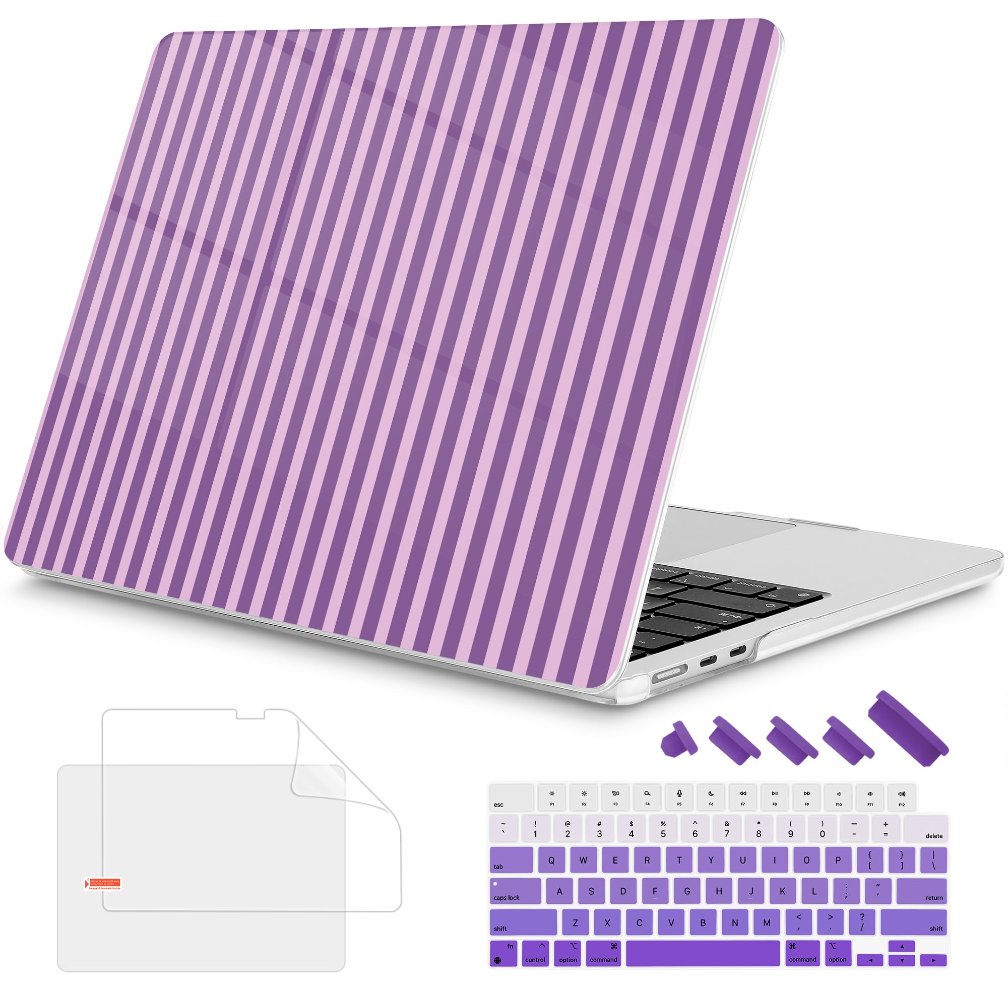 Mektron Case for 2026 MacBook Air 13-inch M5 Laptop A3449 with 13.6-inch Liquid Retina Display, 2025 2024 2022 M4/M3/M2 MacBook Air 13" Hard Shell Cover, Model A3240 A3113 A2681,Striped MK026