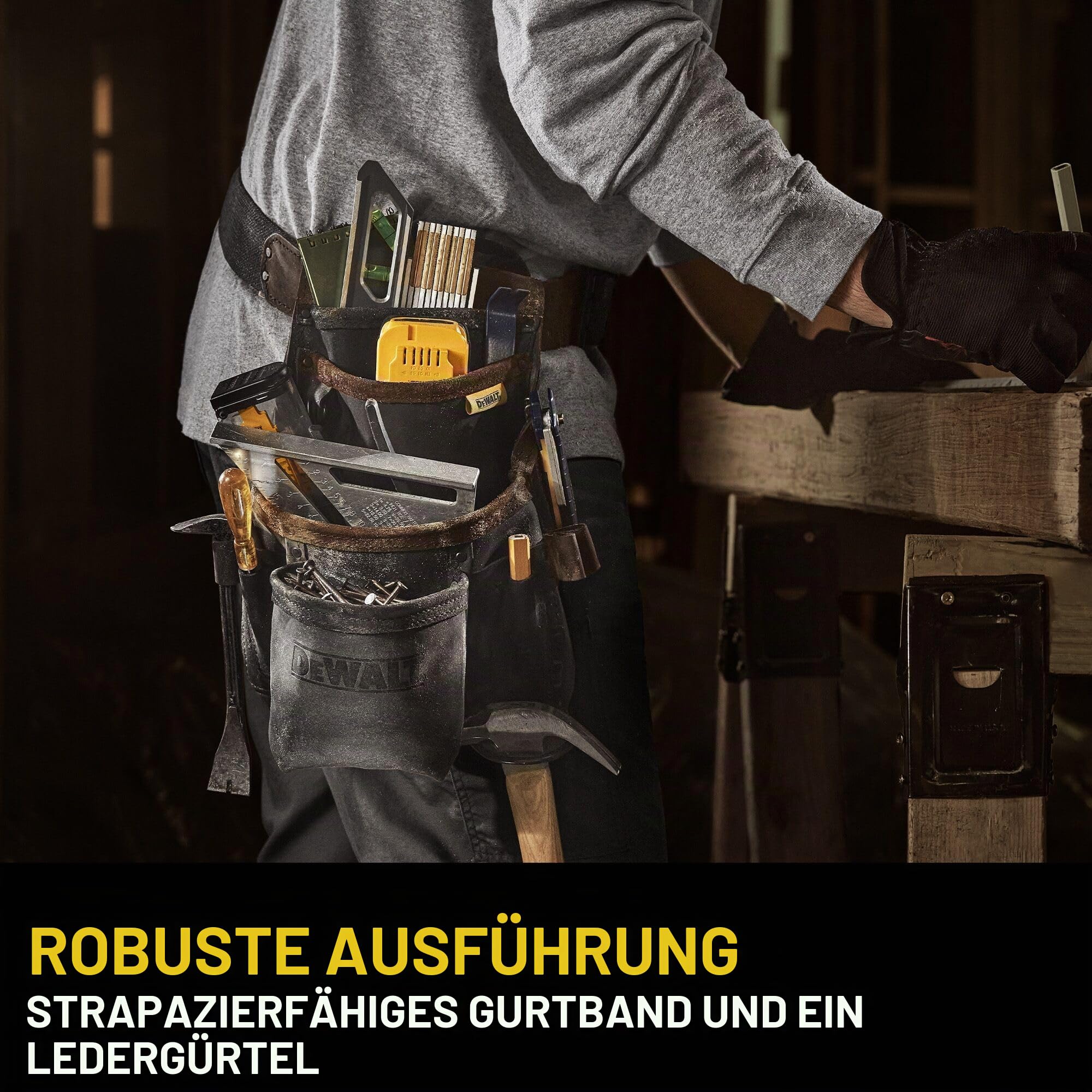 DEWALT, Ledertasche mit Gürtel