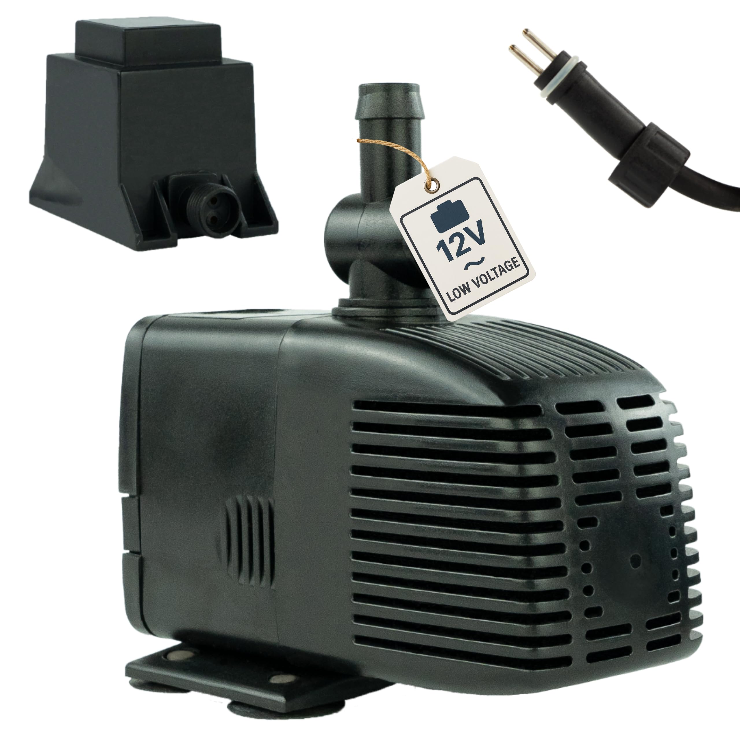 Wasserpumpe 12 V – 1000 L/H, 17 Watt, 7m Kabel, 170 cm Förderhöhe, Teichpumpe, Aquariumpumpe, Wasserspielpumpe und Zimmerbrunnen-Pumpe | Brunnenpumpe | Tauchpumpe | Springbrunnen-Pumpe | KEP1000L
