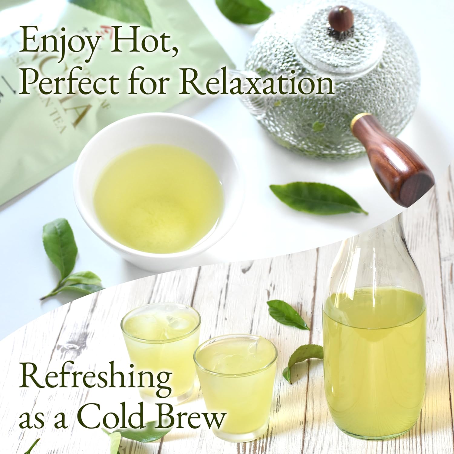 YAMASAN KYOTO UJI Japanese Sencha Green Tea, 100% First-Harvest Loose Leaf, Bright Color, Refreshing Aroma, Well-Balanced and Clean Taste, Unsweetened, Made in Japan, 80g(2.8oz) - Image 5