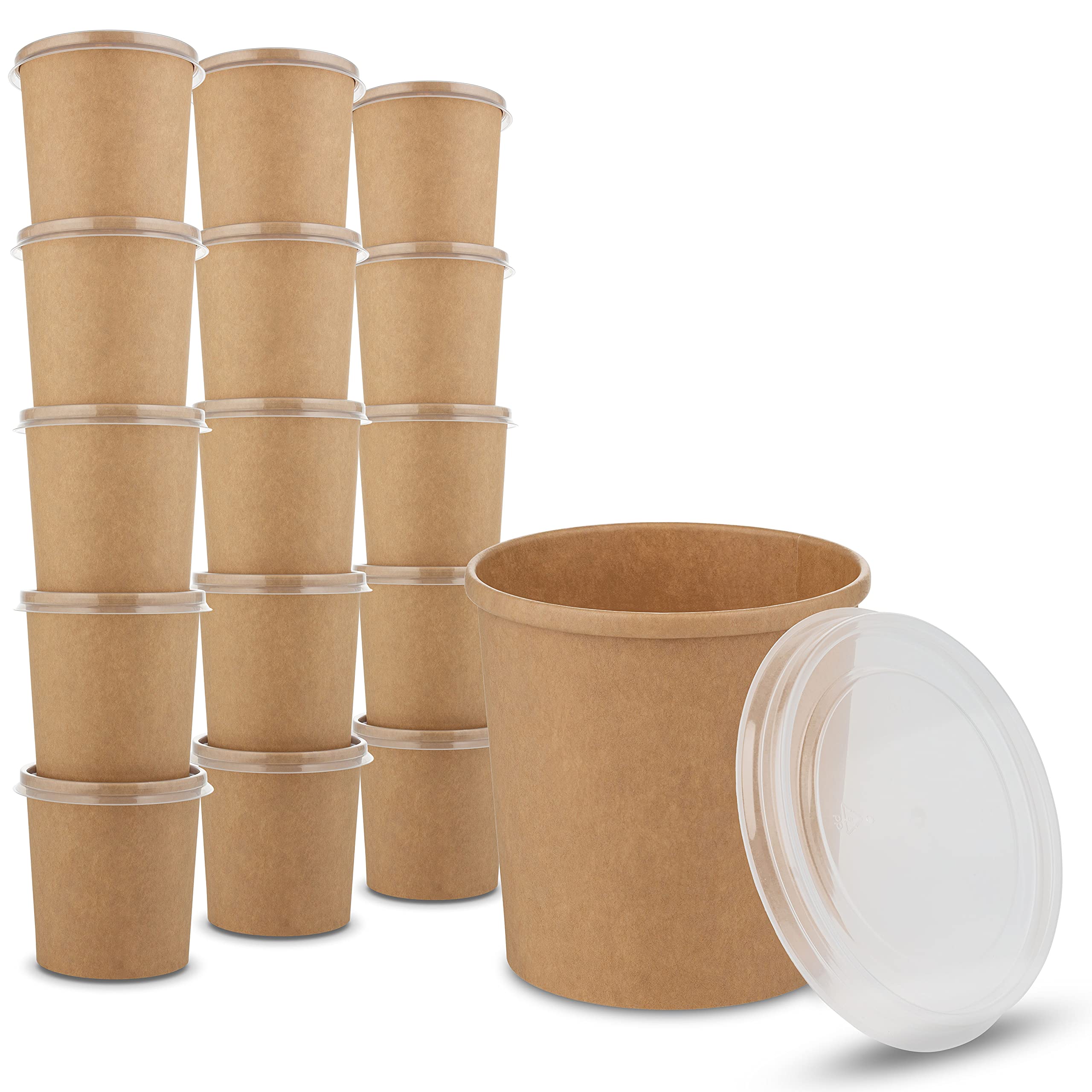 Buy 12 oz. Kraft Paper Cups Bowls for Hot Food and Soup or Cold Ice