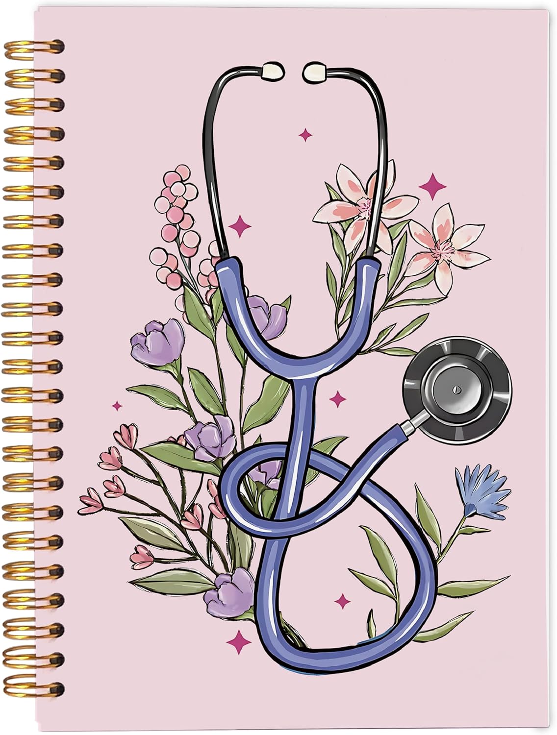 Stethoscope Medical Notebook Journal, Doctor Nurse Notebook, Medical Student Gifts, Future Nurse Gifts, Doctor Gifts for Women Men, Nurse Appreciate Gifts, Spiral Notebook 5.5x8.3 Inch
