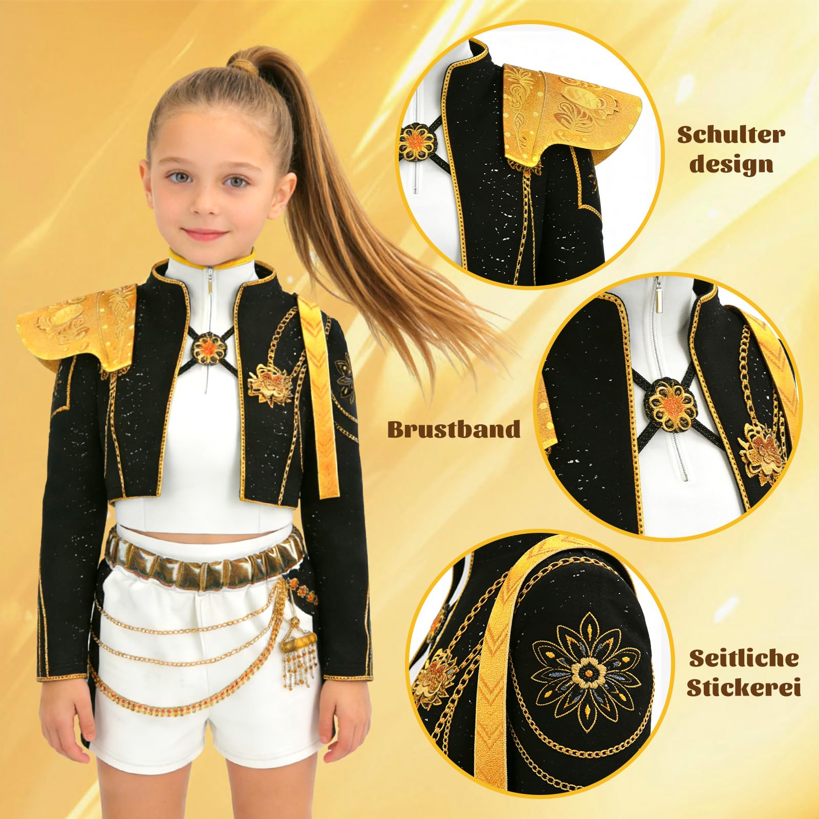 Anime Cosplay Kostüm Schwarze Mädchen Uniform Outfits Set mit Jacke Weste und Shorts Halloween Karneval Party Uniform Cosplay Kostüme Für Kinder