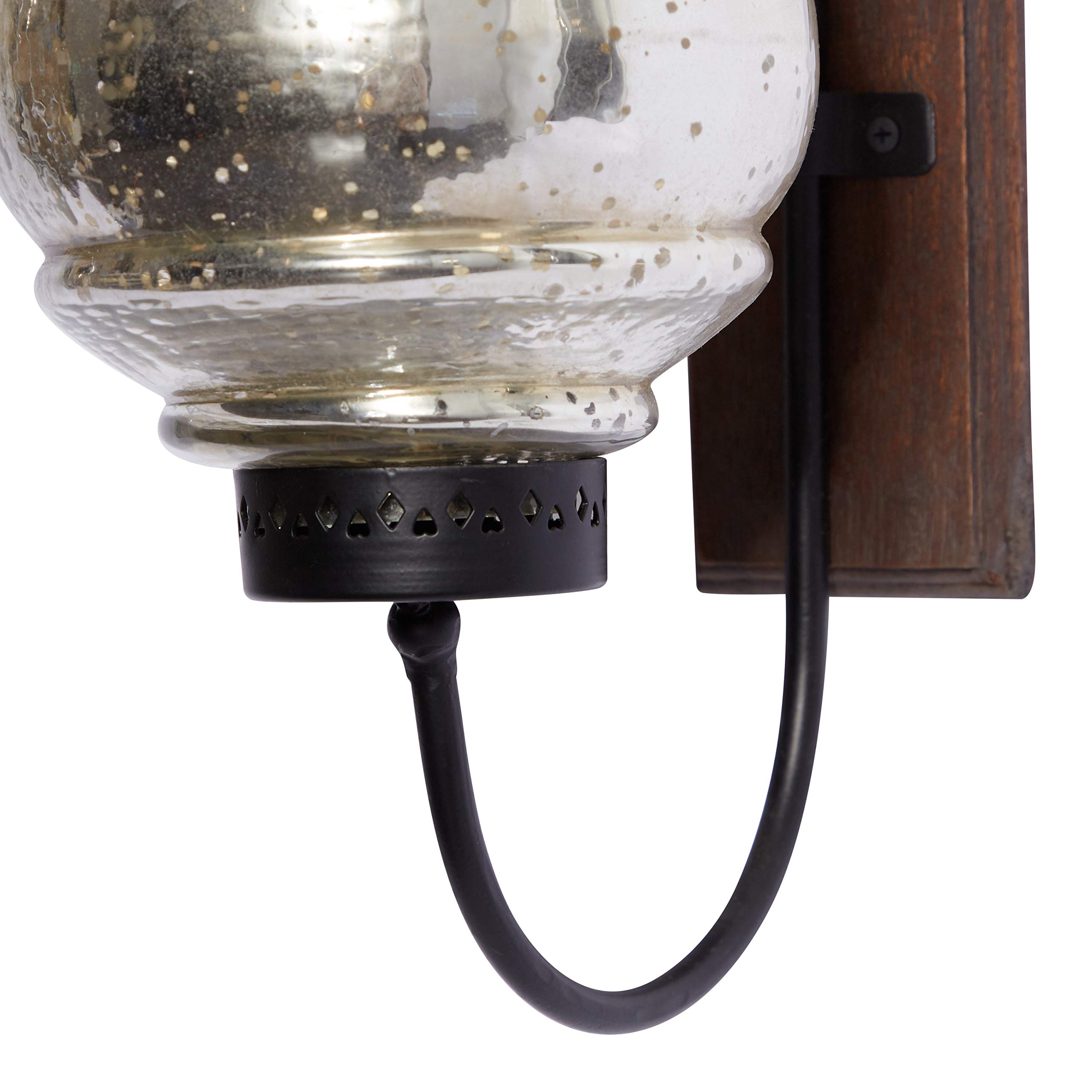 Deco 79 Madera Metal Candle Sconce, 9 por 21 Pulgadas