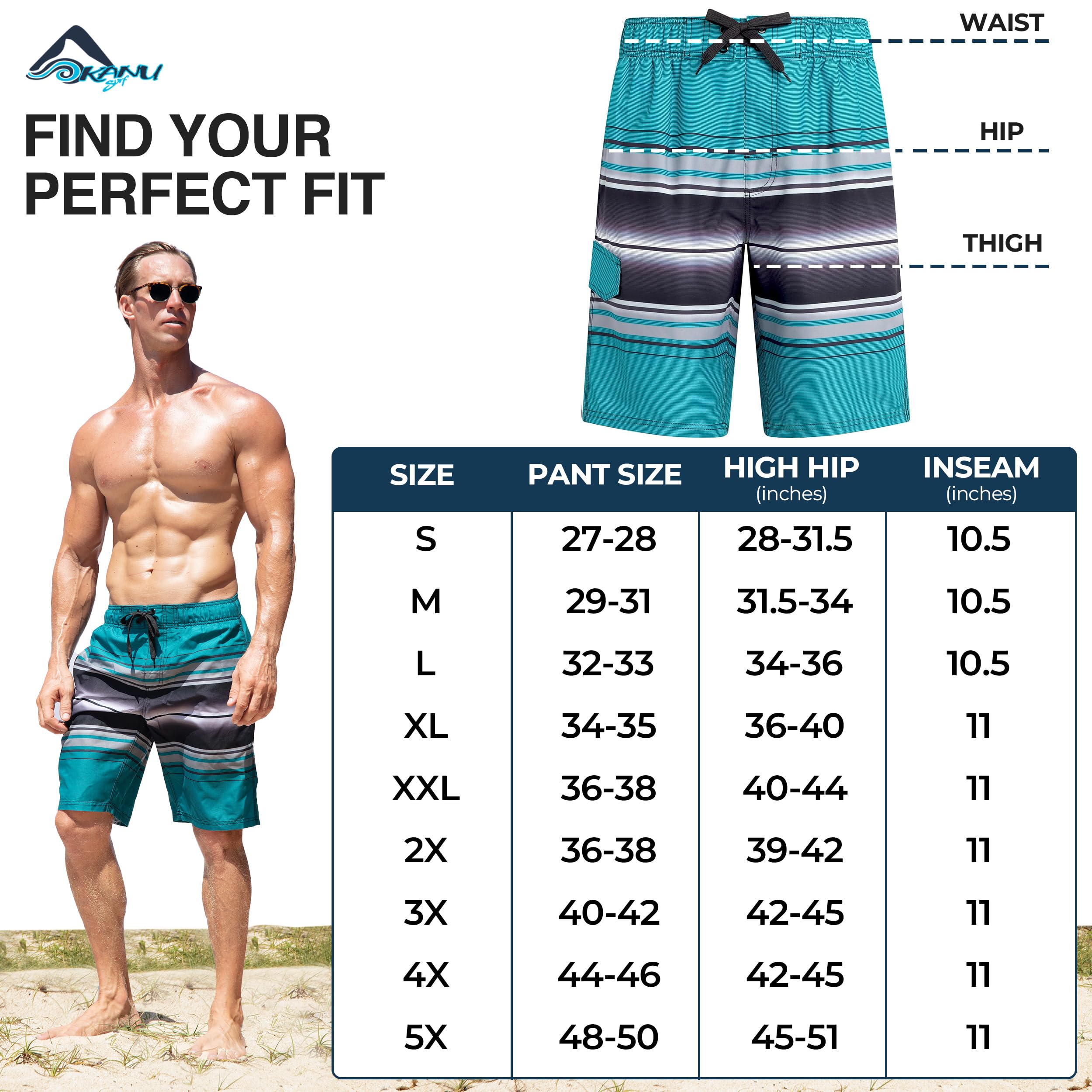 Kanu Surf Wade Badehose (Normale Und Erweiterte Größen) Bañador para Hombre Hombre (Pack de 1)