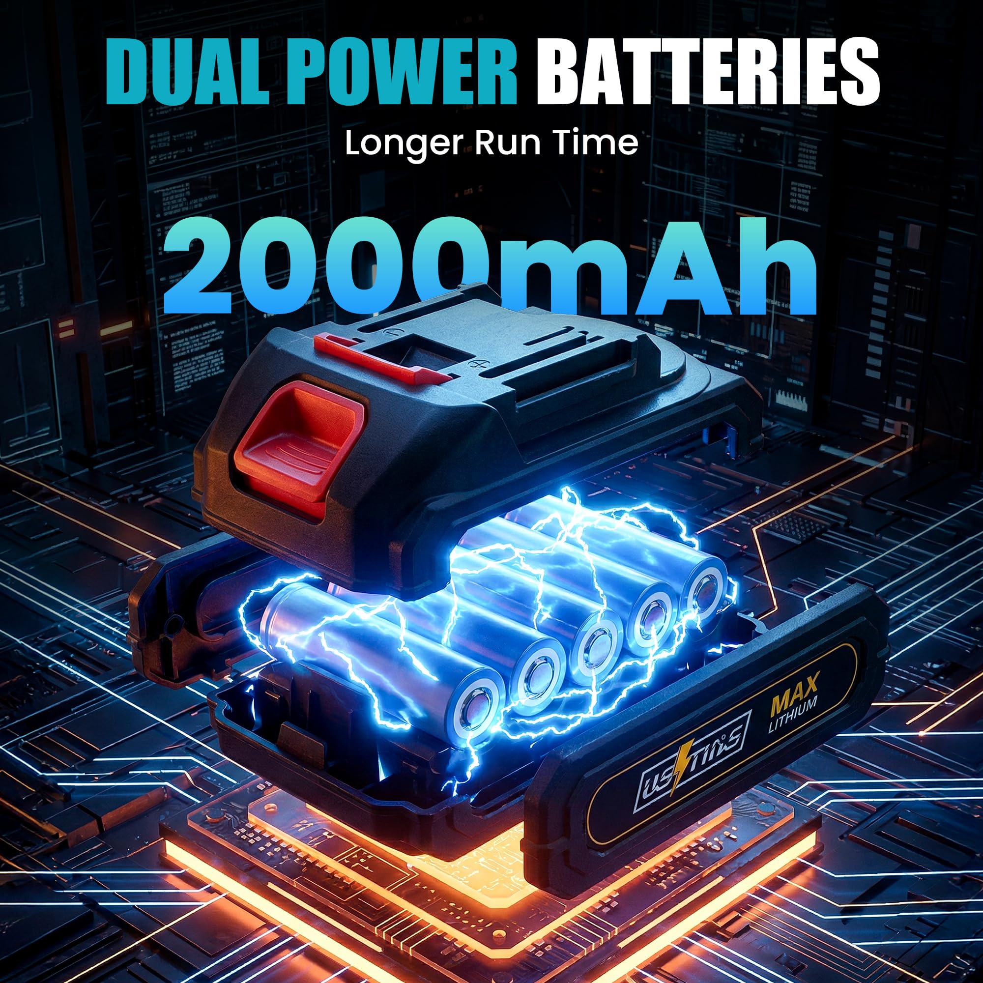 Akku Multifunktionswerkzeug mit 2x2000mAh Akku, kompatibel mit Makita LXT-18V Akku, Bürstenloses Oszillationswerkzeug Multitool mit 6 Geschwindigkeiten max.21.000 U/min, 4° Winkel, 23 Zubehör