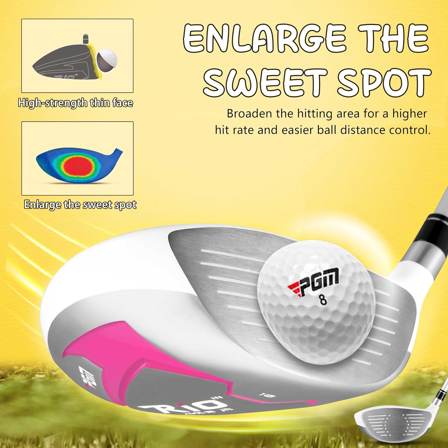 PGM Junior Golf Clubs Set - Kids Golf Clubs for Ages 3-5, 6-8, 9-12 | Right Handed - Oversized Sweet Spot 360cc Driver - Lightweight Graphite Shafts - Golf Stand Bag