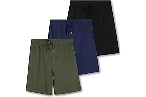 3 Pack Mens Cotton Ultra-Soft Knit Sleep & Lounge Pajama Shorts