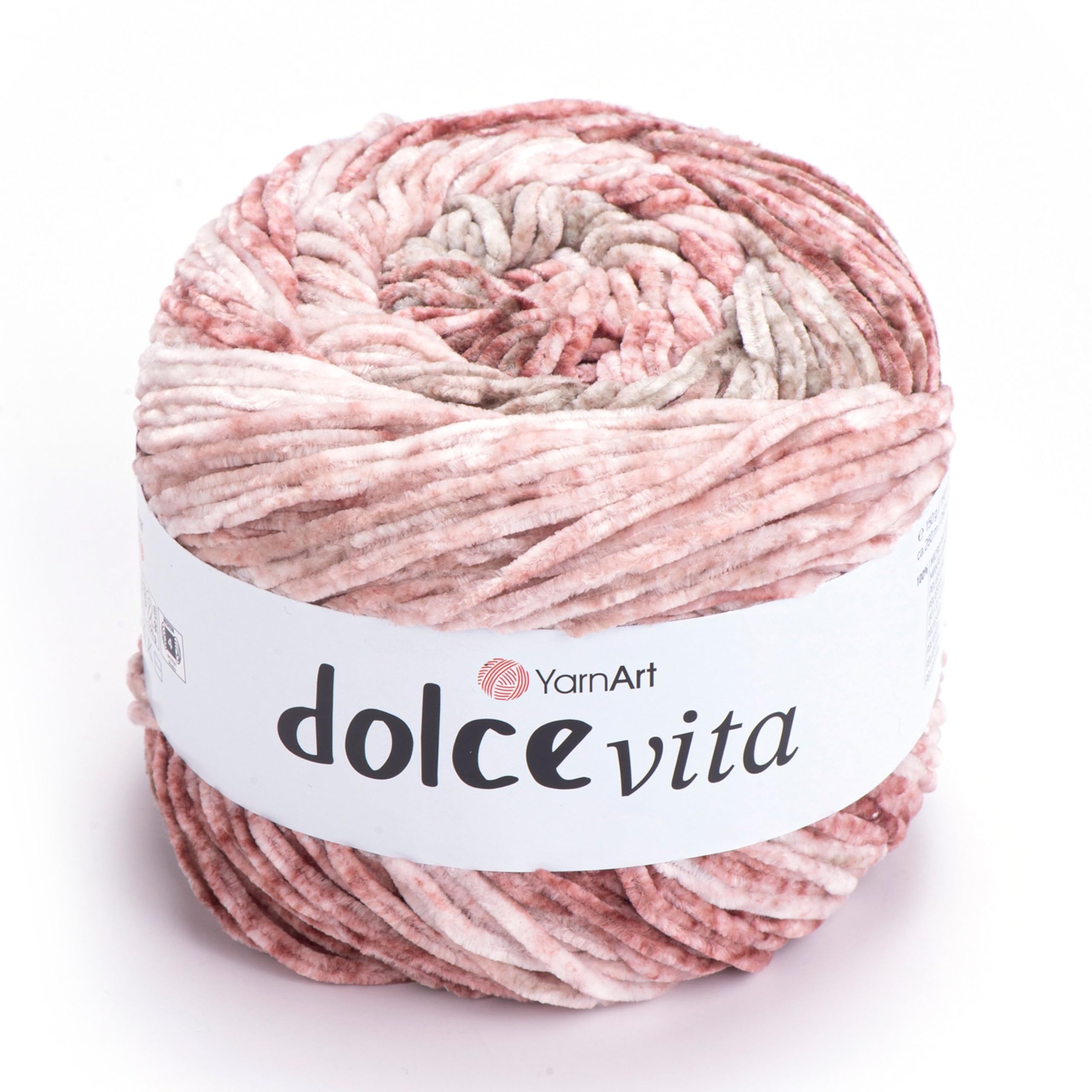 YarnArt Dolce Vita Yarn – 100% Micro Polyester, Soft Chenille Yarn for Knitting & Crochet, 150g (5.29 oz), 260m (284 yds), Medium Weight, Ideal for