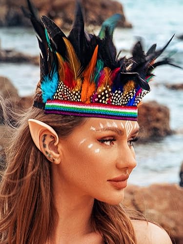 Miniatura 4 de Diadema de plumas, tocado indio, tocado de corona, tocado de carnaval, accesorios para el cabello para mujer
