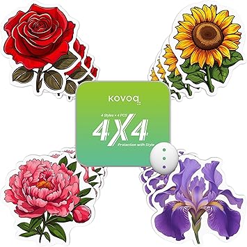 Floral Shaped Dexcom G7 & Stelo Over Patches Waterproof, Kovoq 16 Pack FiguraGuard Dexcom G7 Adhesive Patches with Hardshell, Reduce Compression Lows Shockproof and Hypoallergenic Up to 10 DaysRose