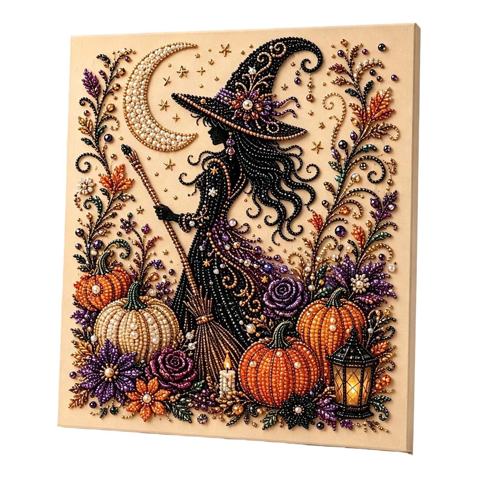 Halloween Diamond Art Kits Spooky Cute 3D Ghost Pearl Diamond Craft Kit for Adults DIY Canvas Wall Art Halloween Crafts โ image 1