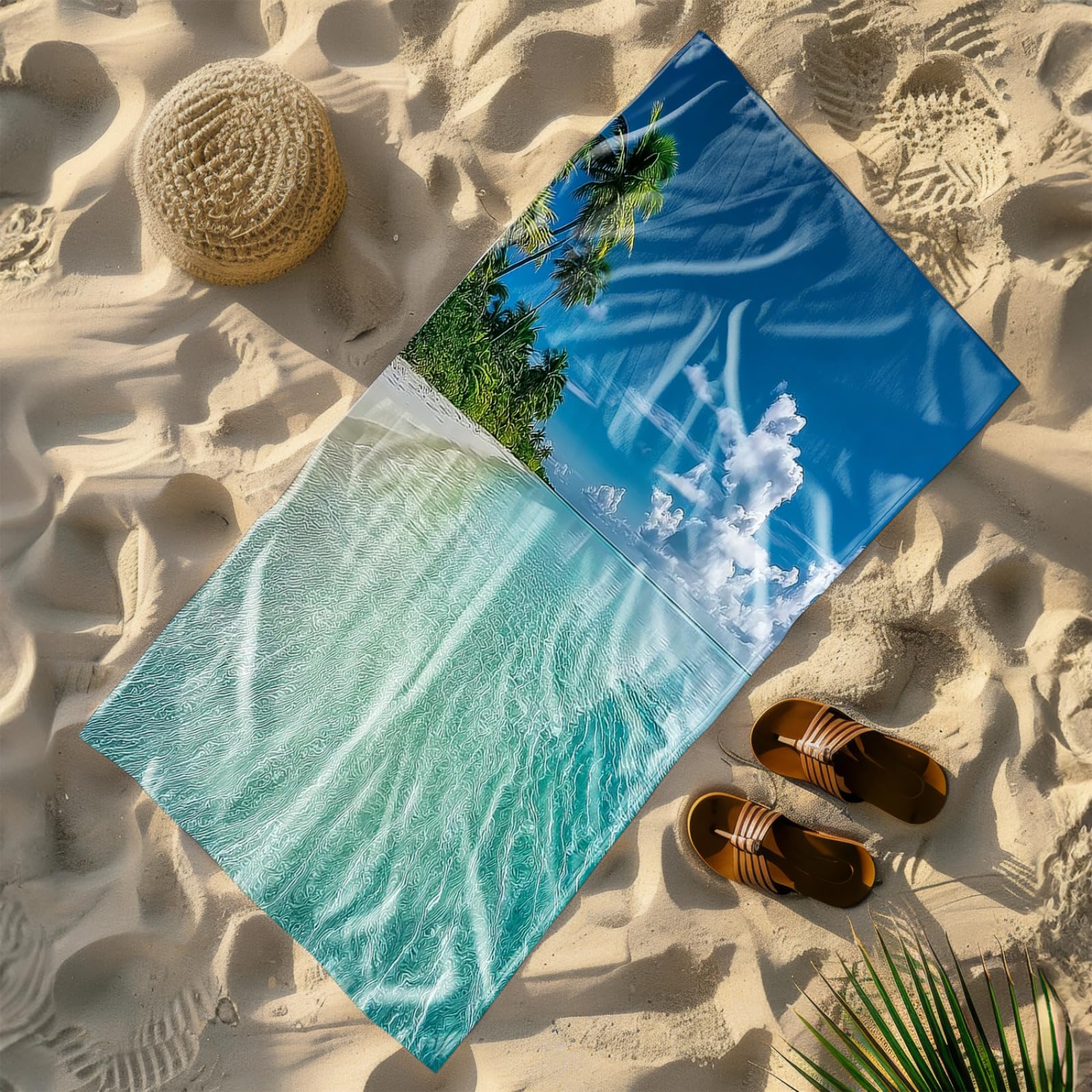 Genérico Toalla Playa Grande Azul Mar Cielo Microfibra Secado Rápido Oversize Toalla Sin Arena Súper Ligera Piscina Camping Picnic Yoga Gimnasio Y Deportes Viaje