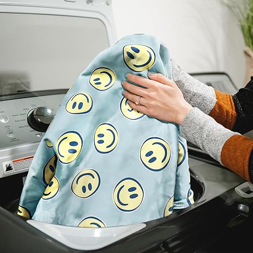 Miniatura 6 de Big Joe Fuf - Silla puf mediana rellena de espuma con funda extraíble, felpa de cara sonriente, poliéster suave, de 3 pies